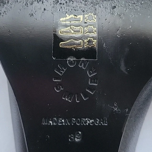 Simon Miller Black and Cream Pointed Penny Leather Mules - Picture 7 of 7